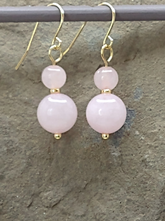 251103 Rose Quartz Bauble Earrings